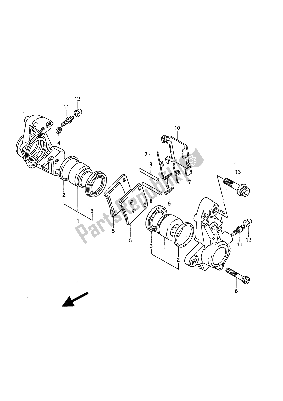 Toutes les pièces pour le étriers Avant du Suzuki GSX 1100F 1991