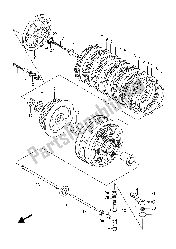 All parts for the Clutch of the Suzuki DL 650 XA V Strom 2015