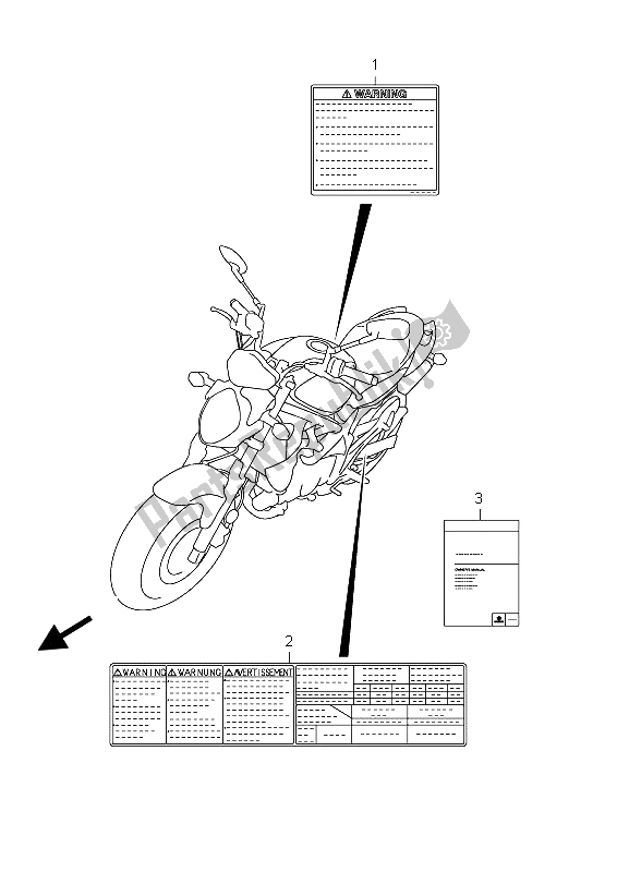 Alle onderdelen voor de Label (sfv650ua E21) van de Suzuki SFV 650A Gladius 2012