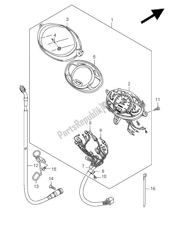 All parts for the Speedometer (p19) of the Suzuki UX 125 Sixteen 2011