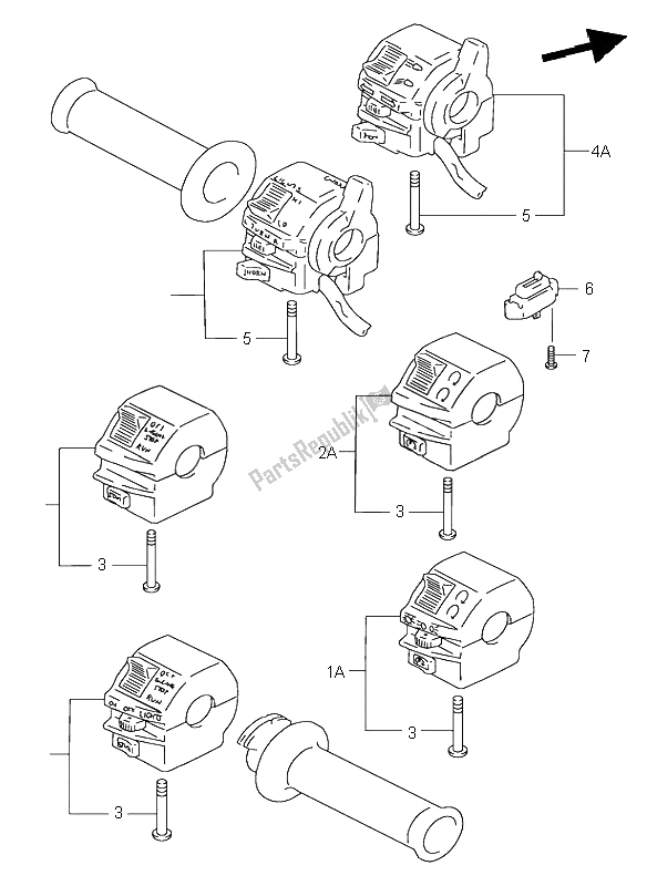 Toutes les pièces pour le Interrupteur De Poignée du Suzuki RF 900R 1998