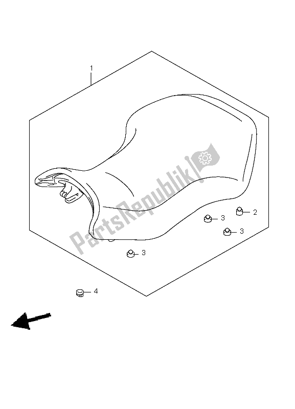 All parts for the Seat of the Suzuki LT A 700X Kingquad 4X4 2006