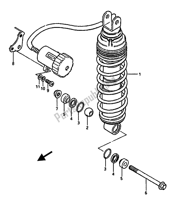 Tutte le parti per il Ammortizzatore Posteriore del Suzuki GSX 550 1985