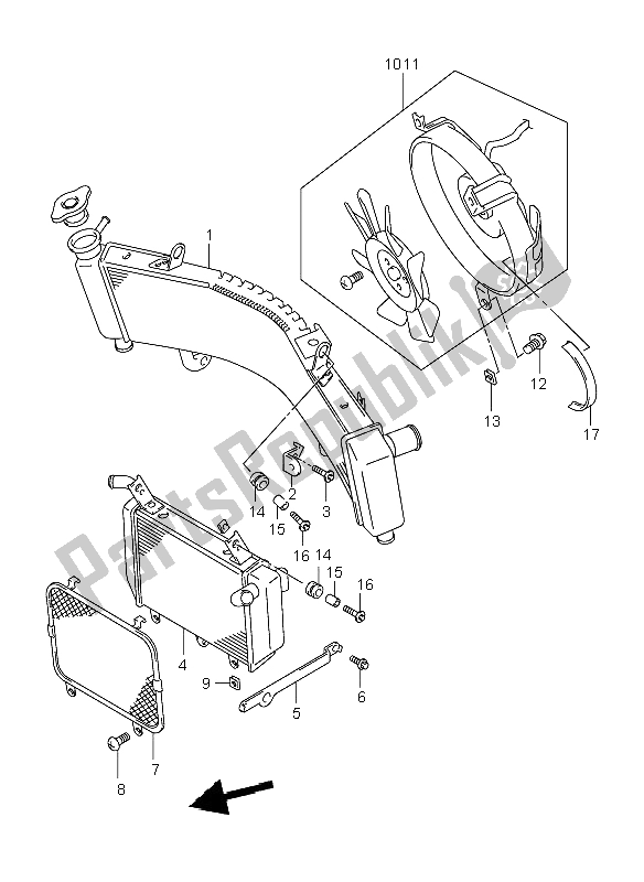 Alle onderdelen voor de Radiator van de Suzuki TL 1000R 1999