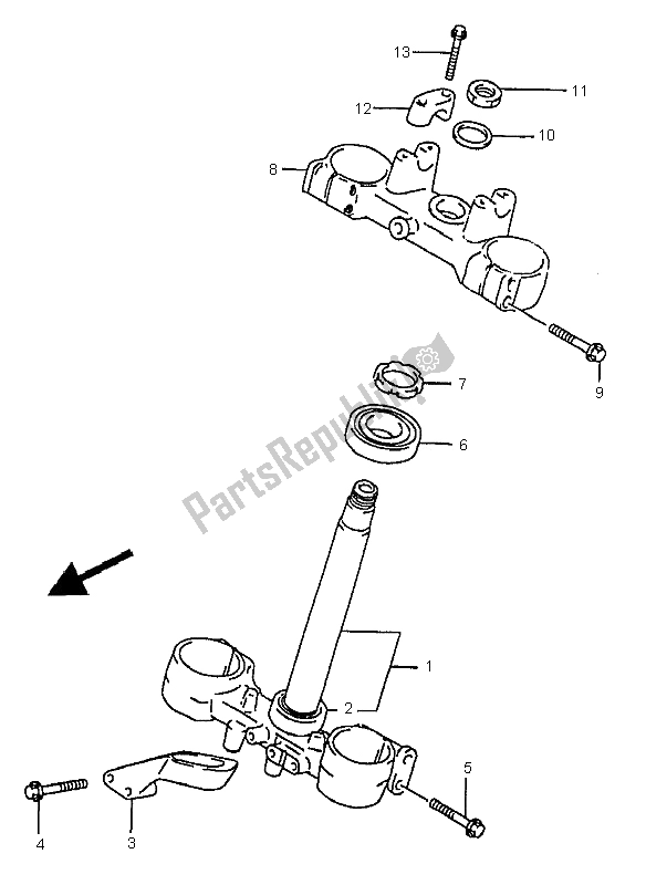 Todas as partes de Haste De Direção do Suzuki RM 250 2000