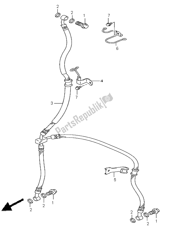All parts for the Front Brake Hose of the Suzuki DL 1000 V Strom 2004