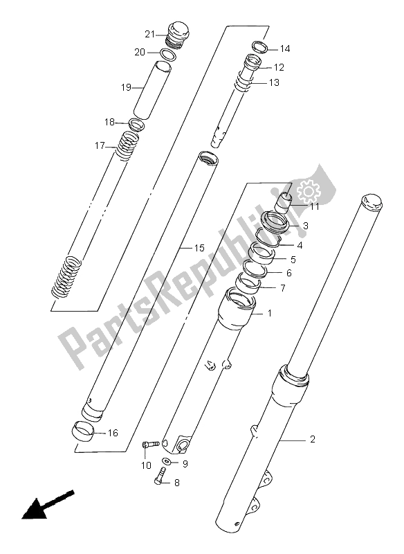 Tutte le parti per il Ammortizzatore Anteriore del Suzuki LS 650 Savage 2001