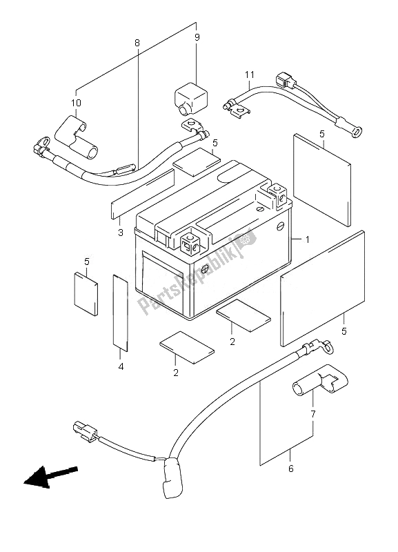 All parts for the Battery of the Suzuki LT R 450 Quadracer 2007