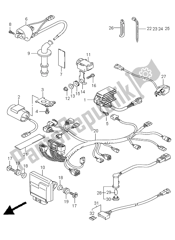 Alle onderdelen voor de Elektrisch van de Suzuki RM Z 450 2008