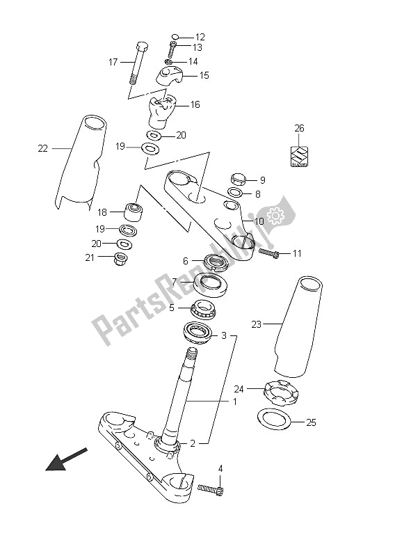 Tutte le parti per il Attacco Manubrio (vl800c E19) del Suzuki C 800 VL Intruder 2011