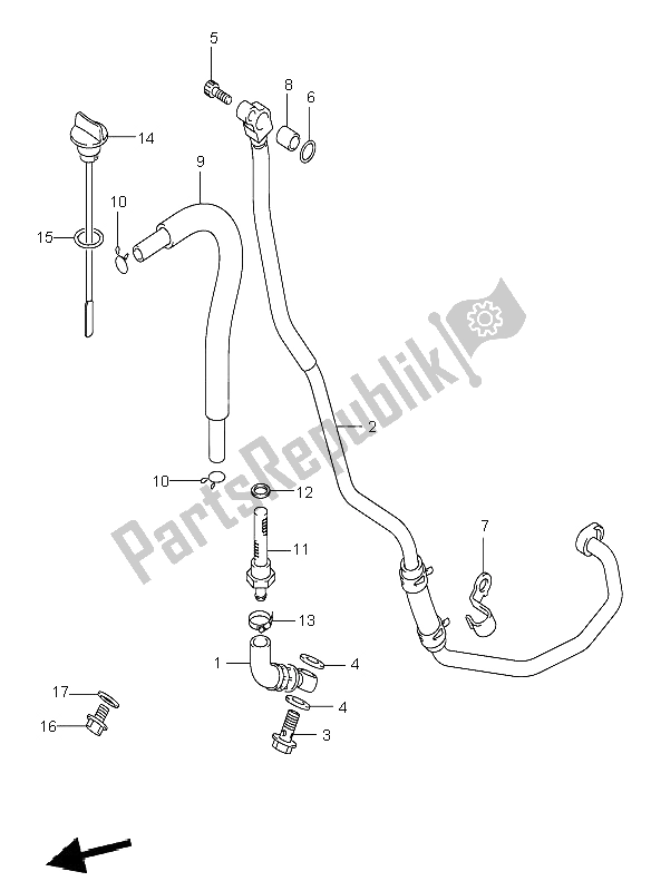 All parts for the Oil Hose of the Suzuki DR Z 400E 2002