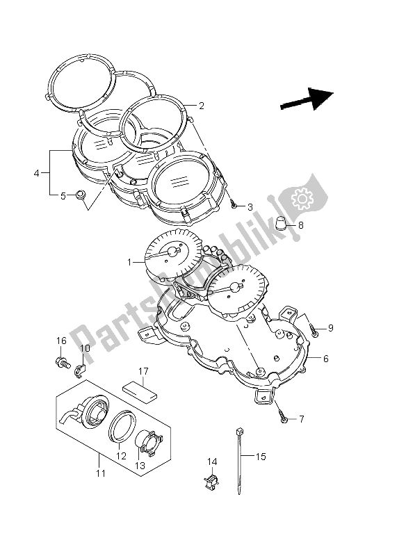 Toutes les pièces pour le Compteur De Vitesse (dl650a E19) du Suzuki DL 650A V Strom 2011