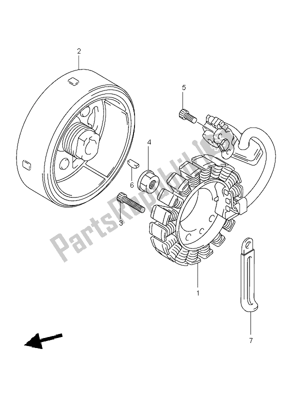 Tutte le parti per il Magnete del Suzuki VL 125 Intruder 2003