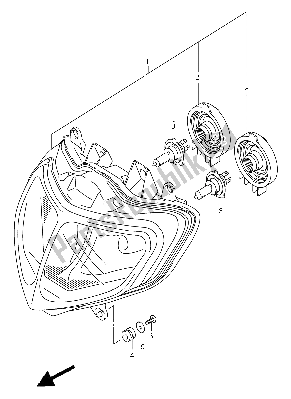 Tutte le parti per il Proiettore (e24) del Suzuki GSX R 600 2002