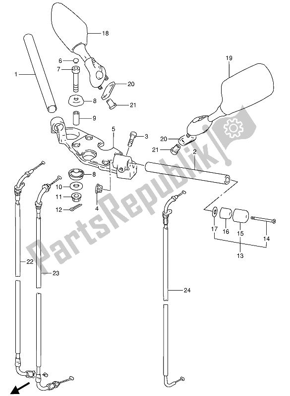 Tutte le parti per il Manubrio del Suzuki RF 900R 1994