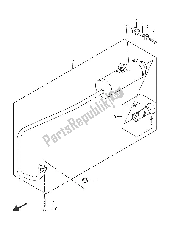 All parts for the Muffler of the Suzuki LT Z 50 Quadsport 2016