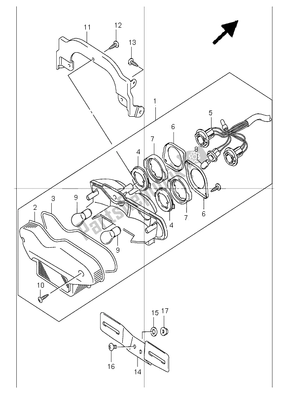 Todas las partes para Lámpara De Cola de Suzuki GSF 1200 NS Bandit 2001