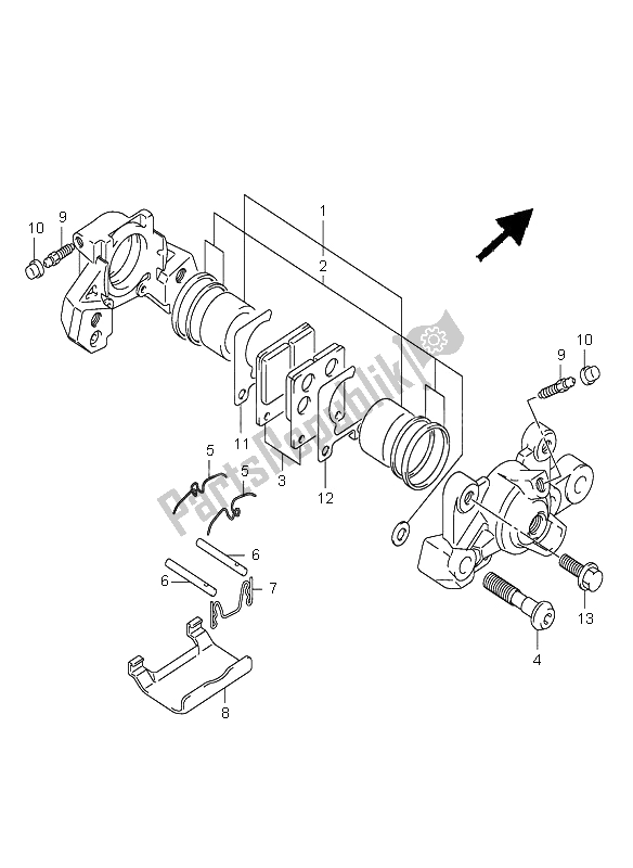 Tutte le parti per il Pinza Posteriore del Suzuki GSX R 750 2001