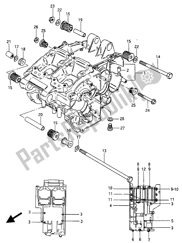Alle onderdelen voor de Carter van de Suzuki RG 250 Cffc Gamma 1987