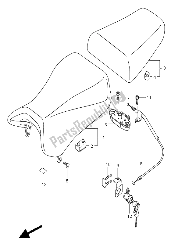 Toutes les pièces pour le Siège du Suzuki SV 650 NS 2003