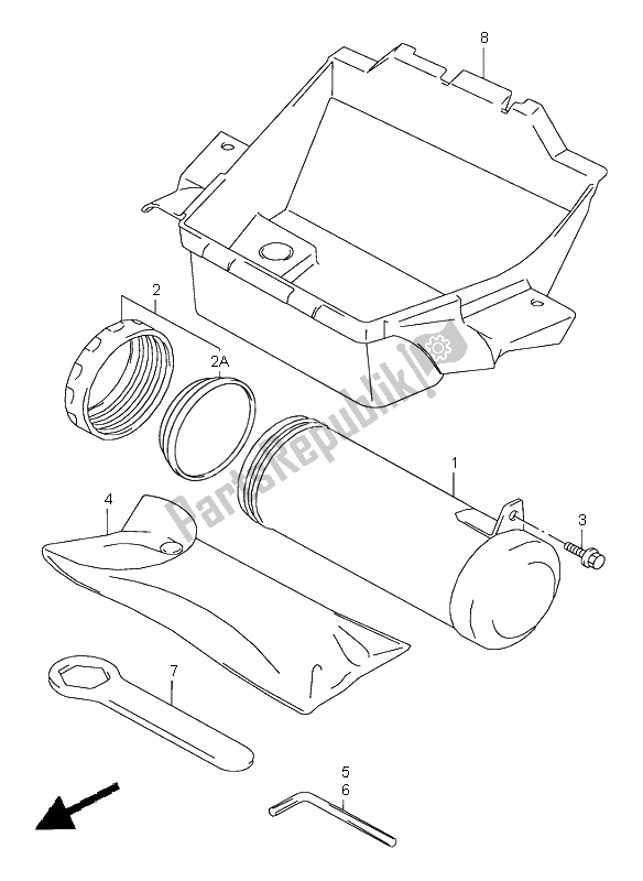 Alle onderdelen voor de Bagagedoos van de Suzuki VZ 800 Marauder 1998