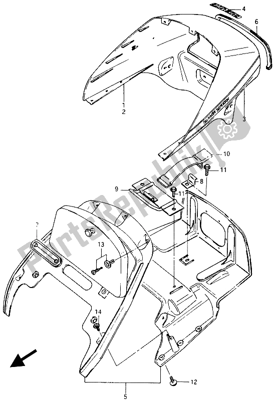 All parts for the Seat Tail Cover (gsx750ef) of the Suzuki GSX 750 Esefe 1985