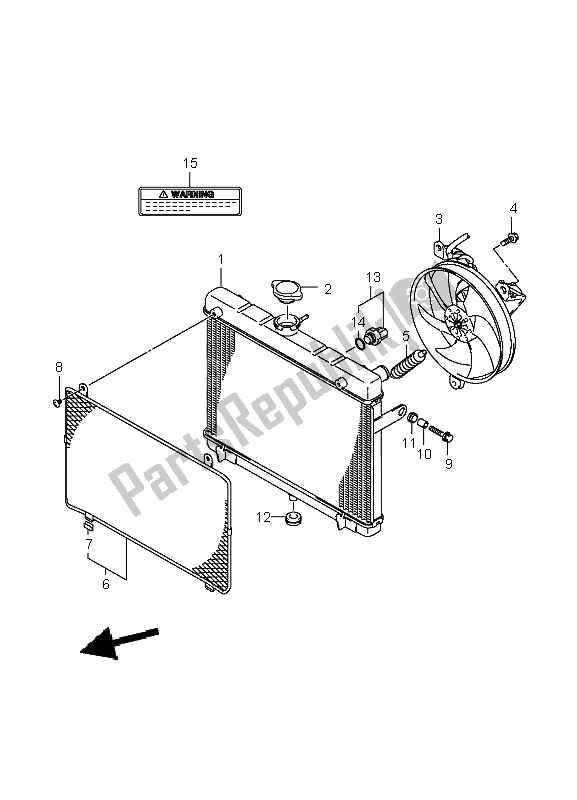 All parts for the Radiator of the Suzuki LT A 700X Kingquad 4X4 2006