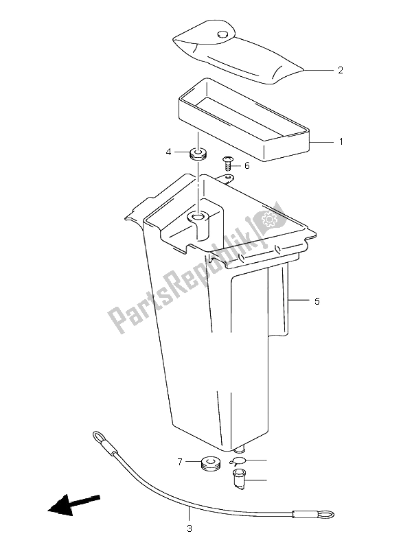 All parts for the Luggage Box of the Suzuki VL 125 Intruder 2004