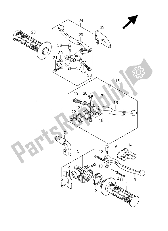 Tutte le parti per il Leva Della Maniglia del Suzuki DR Z 125 SW LW 2010