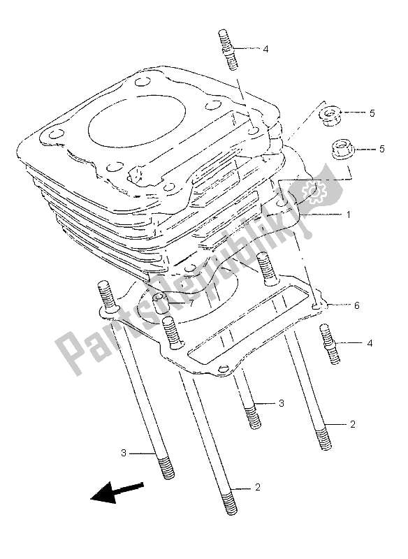 All parts for the Cylinder of the Suzuki GZ 125 Marauder 2000