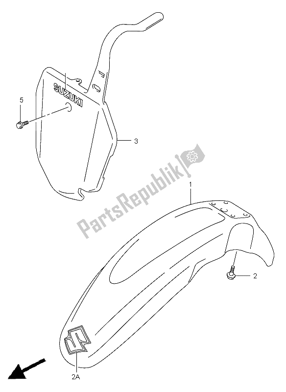 Tutte le parti per il Parafango Anteriore del Suzuki DR Z 125 SW LW 2006