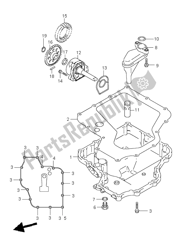 Toutes les pièces pour le Carter D'huile Et Pompe à Huile du Suzuki GSX 1300 RZ Hayabusa 2003