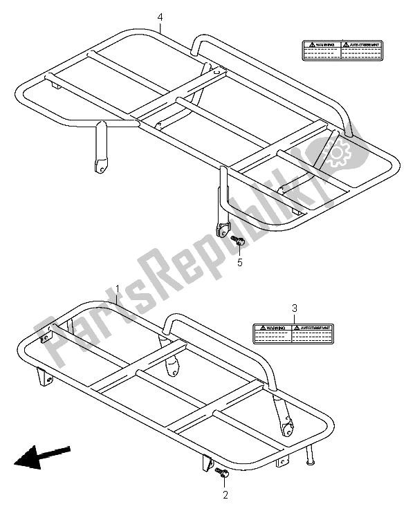 Tutte le parti per il Vettore (f. No. 5saak46k3x102000) del Suzuki LT A 400F Eiger 4X4 2005