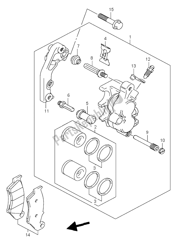 Tutte le parti per il Pinza Anteriore del Suzuki RM 125 2005