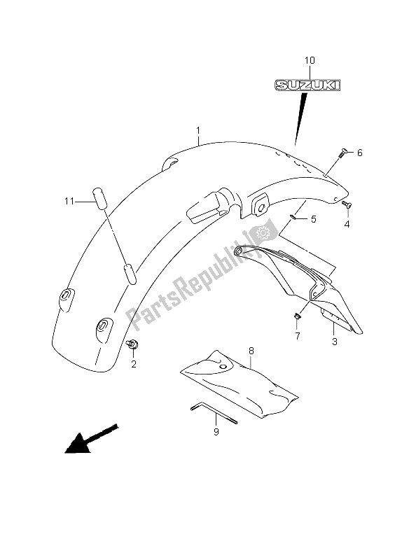 All parts for the Rear Fender of the Suzuki RV 125 Vanvan 2009