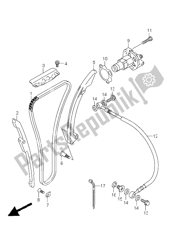 All parts for the Cam Chain of the Suzuki GSX 1300R Hayabusa 2011