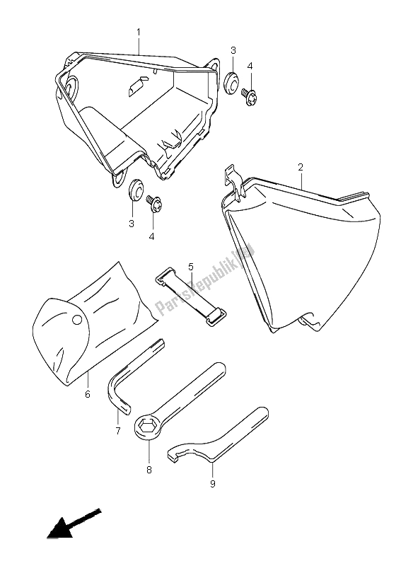 All parts for the Luggage Box of the Suzuki VL 800Z Volusia 2003