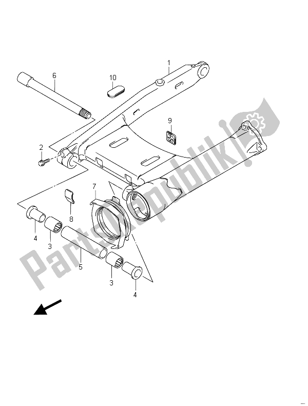 All parts for the Rear Swinging Arm of the Suzuki VZR 1800 NZR M Intruder 2011