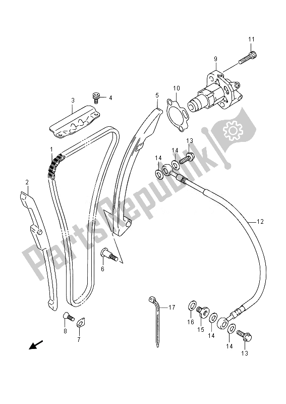 All parts for the Cam Chain of the Suzuki GSX 1300 RA Hayabusa 2014