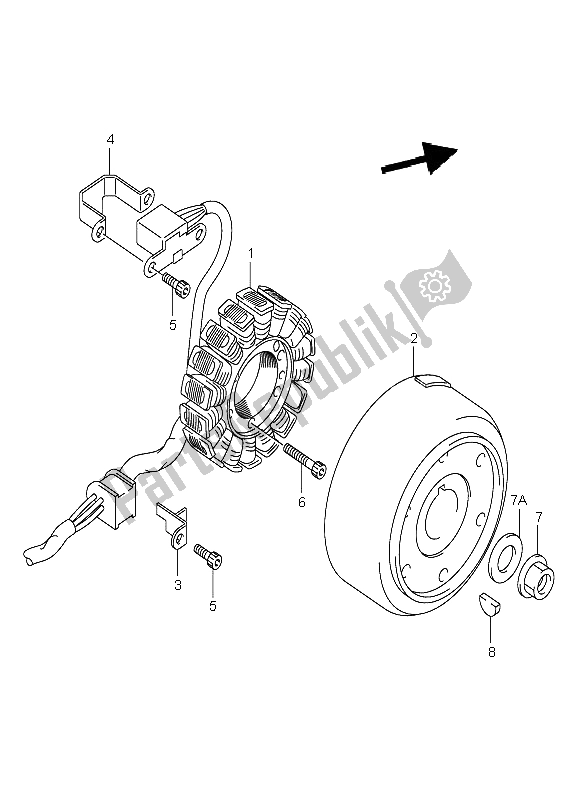 Tutte le parti per il Magneto (dr-z400e) del Suzuki DR Z 400E 2003