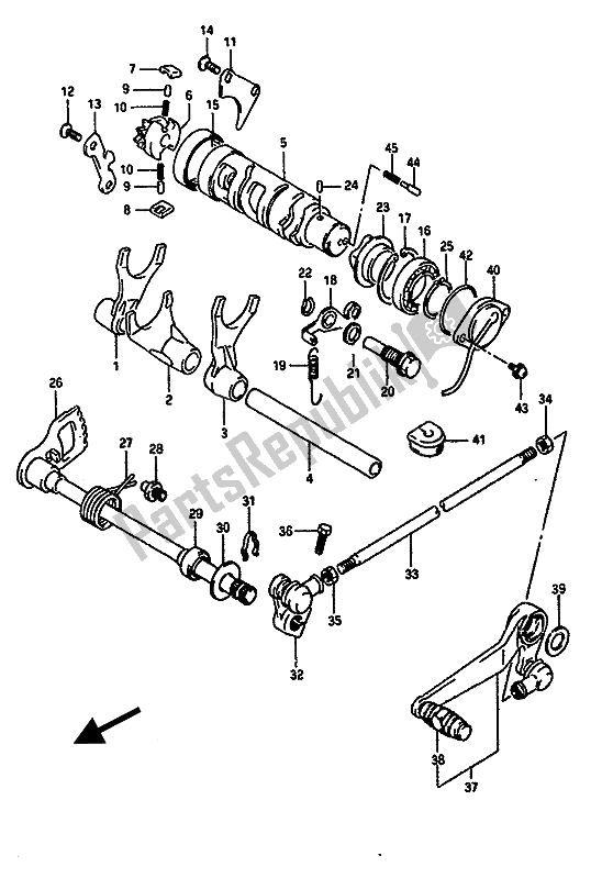 All parts for the Gear Shifting of the Suzuki GSX R 1100 1990