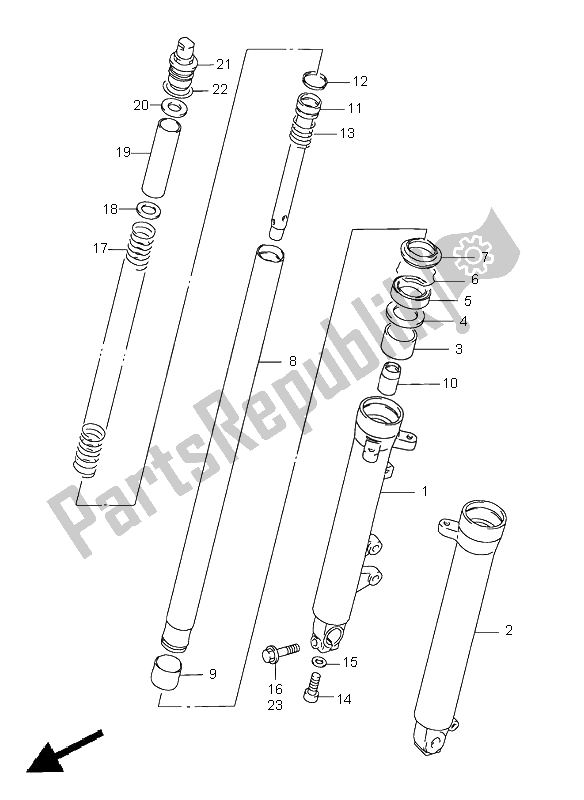 Tutte le parti per il Ammortizzatore Anteriore del Suzuki GS 500E 1999