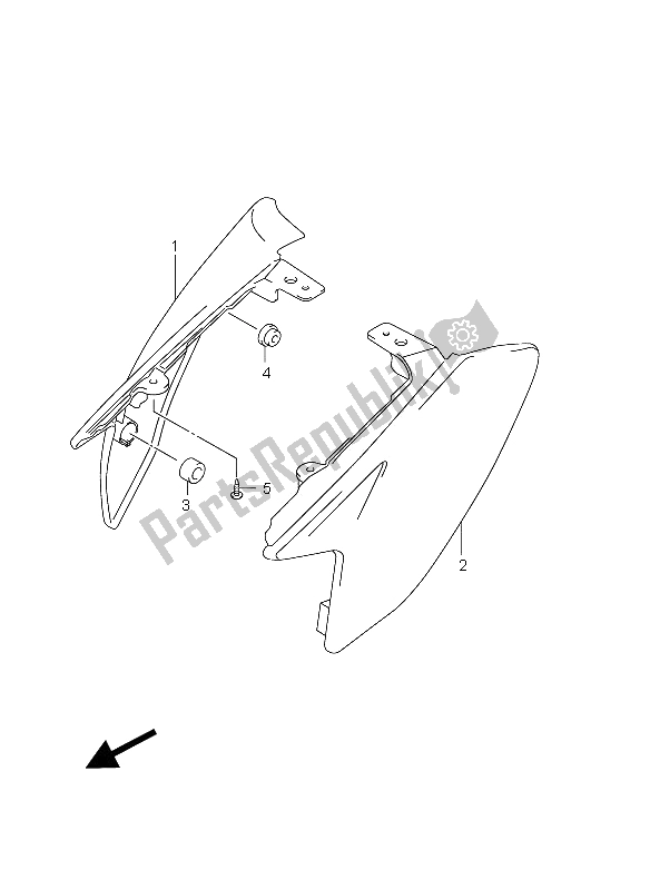 All parts for the Frame Cover of the Suzuki DR Z 70 2012