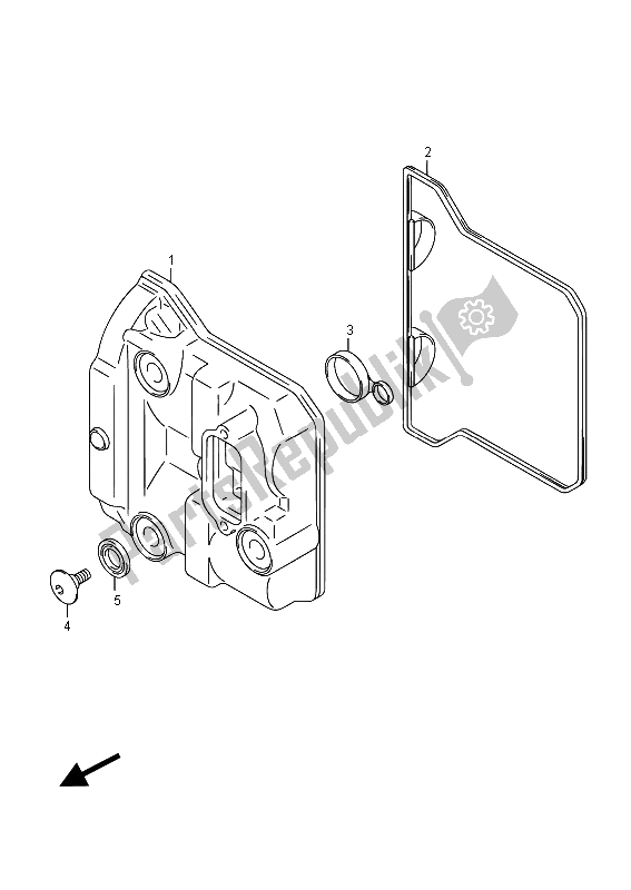 All parts for the Cylinder Head Cover of the Suzuki Burgman AN 400 AZA 2015