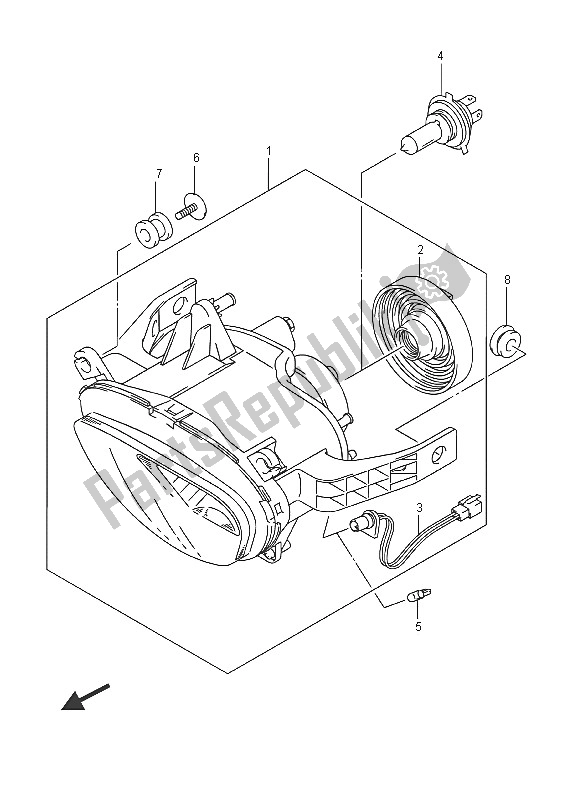 Todas las partes para Lámpara De Cabeza de Suzuki VZ 800 Intruder 2016