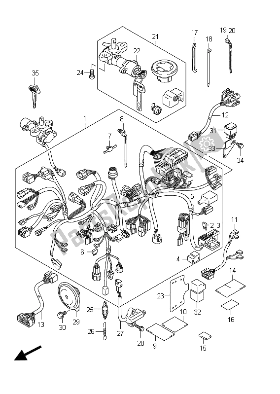 All parts for the Wiring Harness (vz800 E24) of the Suzuki VZ 800 Intruder 2011