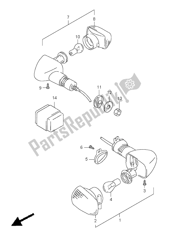 Tutte le parti per il Indicatore Di Direzione del Suzuki XF 650 Freewind 1999