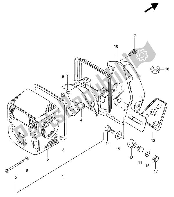 Alle onderdelen voor de Combinatielicht Achter (e25-e39) van de Suzuki GN 250 1989