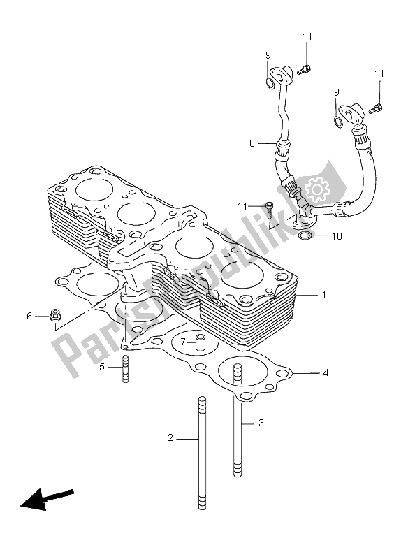 All parts for the Cylinder of the Suzuki GSX 600F 2003