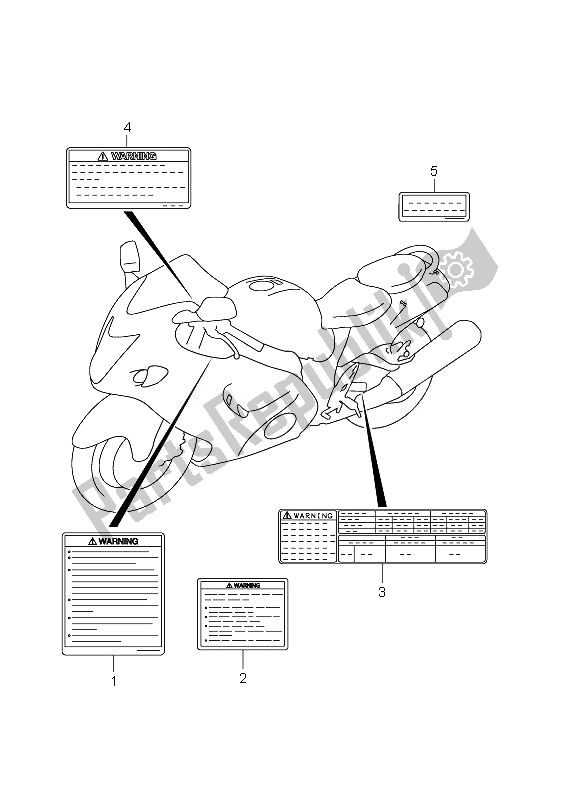 Alle onderdelen voor de Etiket van de Suzuki GSX 1300R Hayabusa 2010